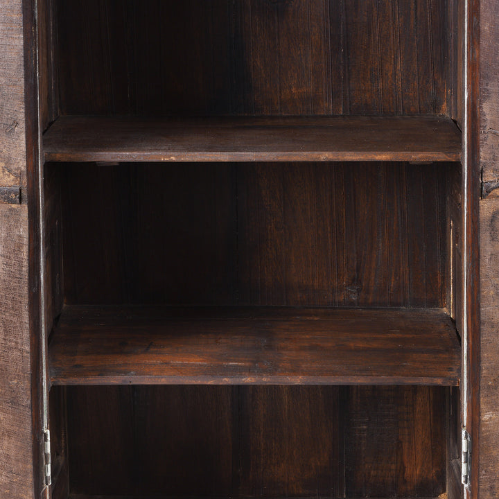 Interior Detail From Large Painted Cabinet Made From Reclaimed Teak Doors | Indigo Antiques