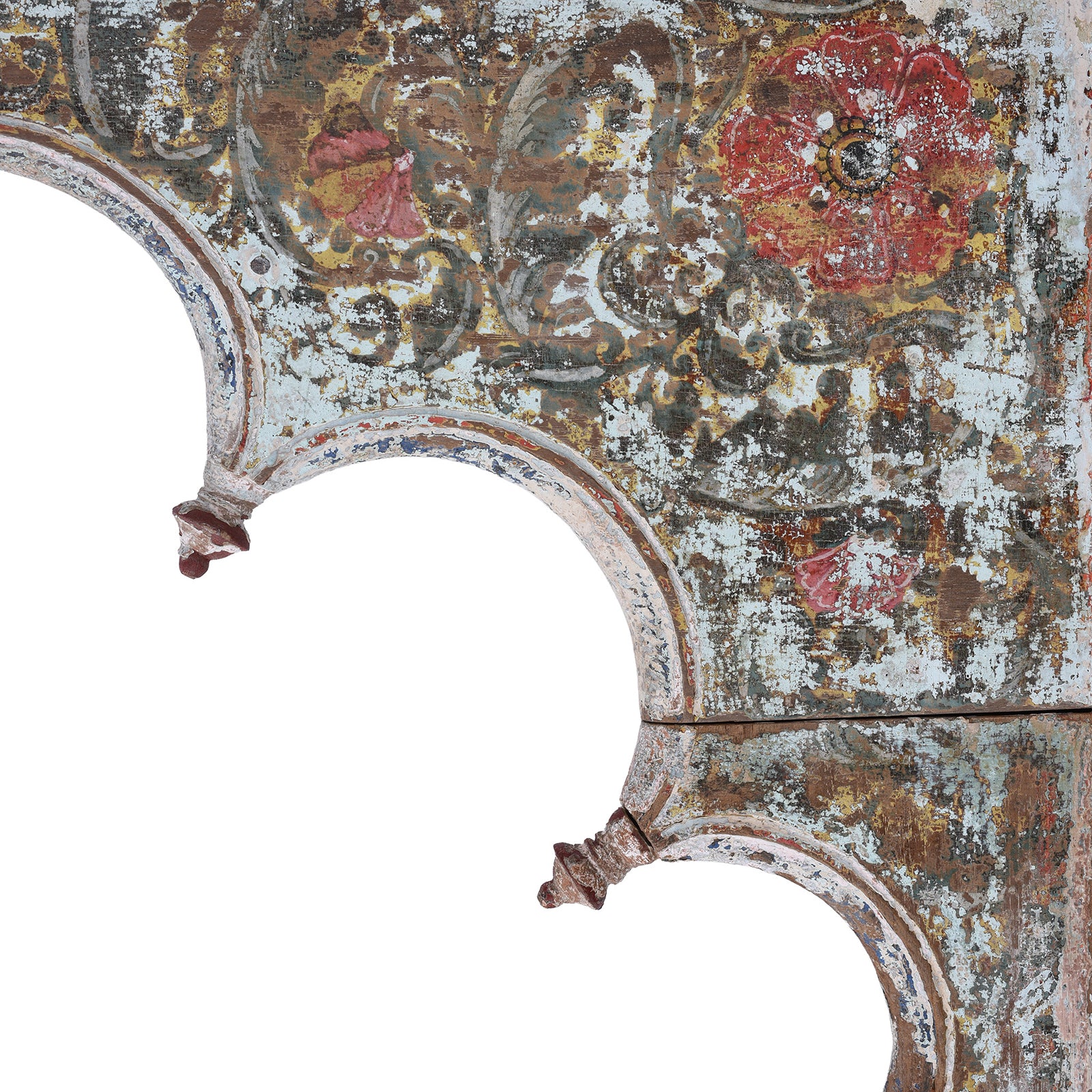 Artwork Detail From Antique Indian Painted Triple Arch | Indigo Antiques