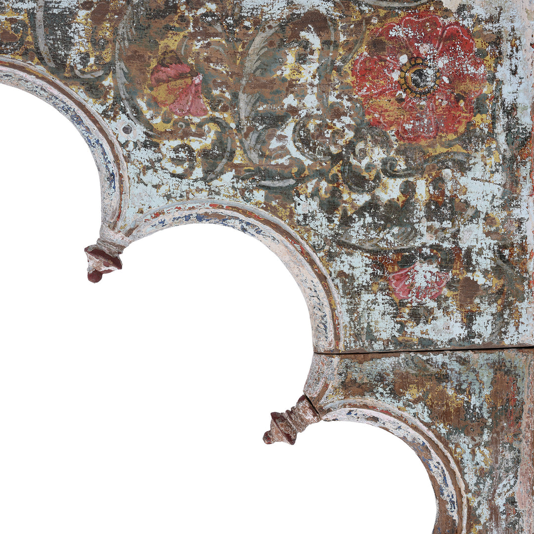 Artwork Detail From Antique Indian Painted Triple Arch | Indigo Antiques