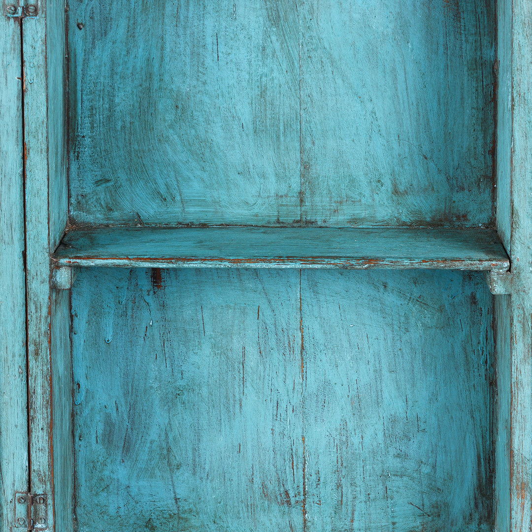 Interior Detail From Antique Glazed Teak Wall Cabinet  | Indigo Antiques