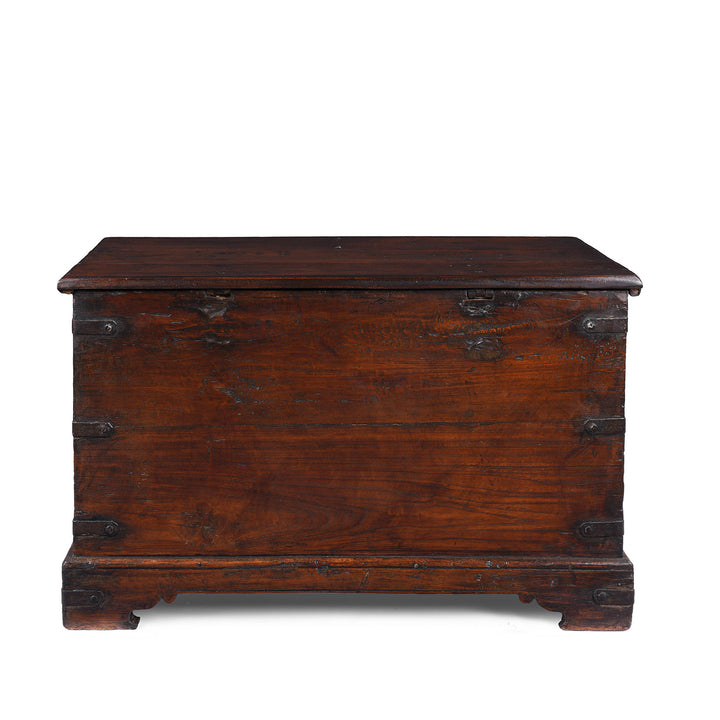 Back Of Antique Indian Iron Bound Chest | Indigo Antiques
