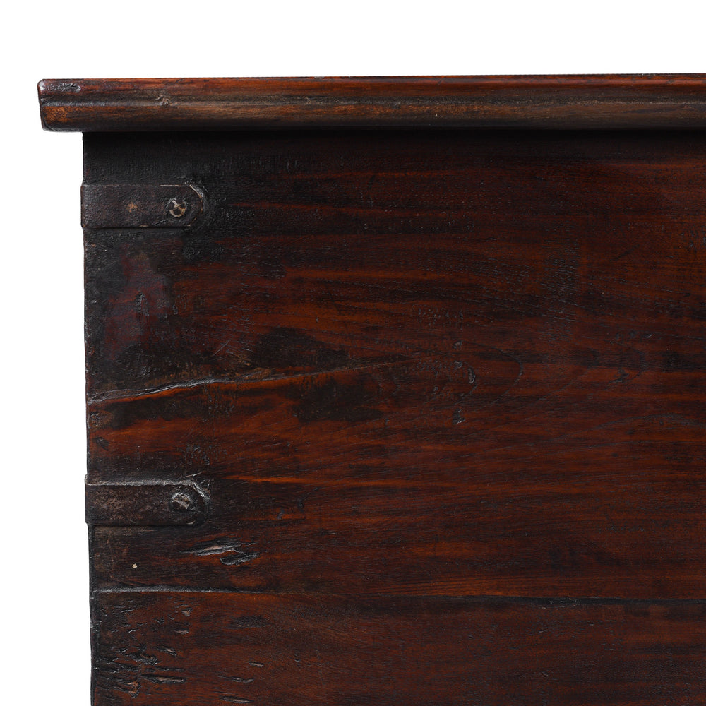 Corner Detail From Antique Indian Iron Bound Chest | Indigo Antiques