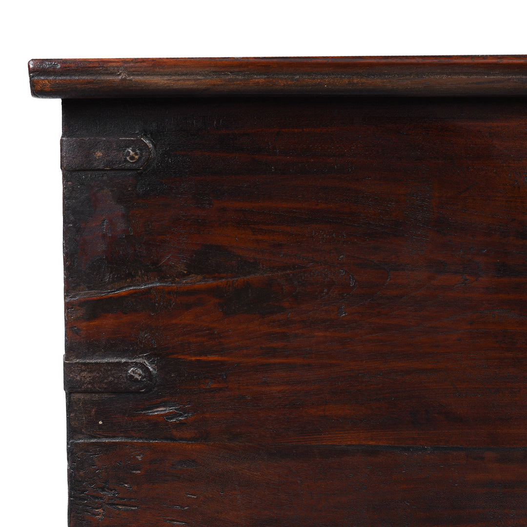Corner Detail From Antique Indian Iron Bound Chest | Indigo Antiques