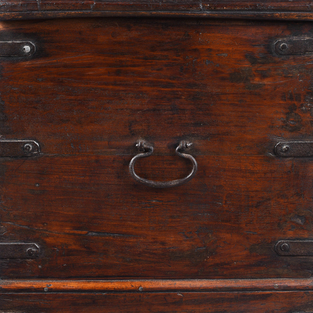 Handle Detail From Antique Indian Iron Bound Chest | Indigo Antiques