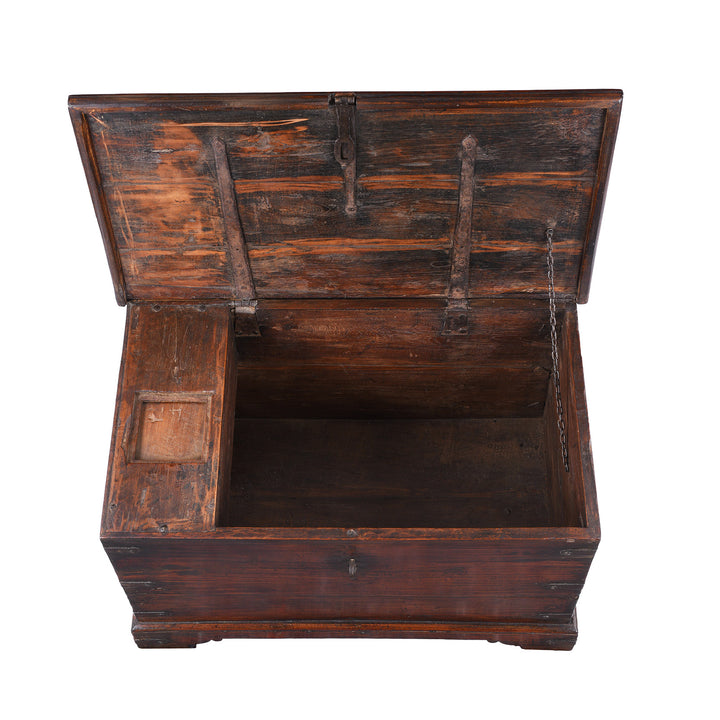 Interior Of Antique Indian Iron Bound Chest | Indigo Antiques
