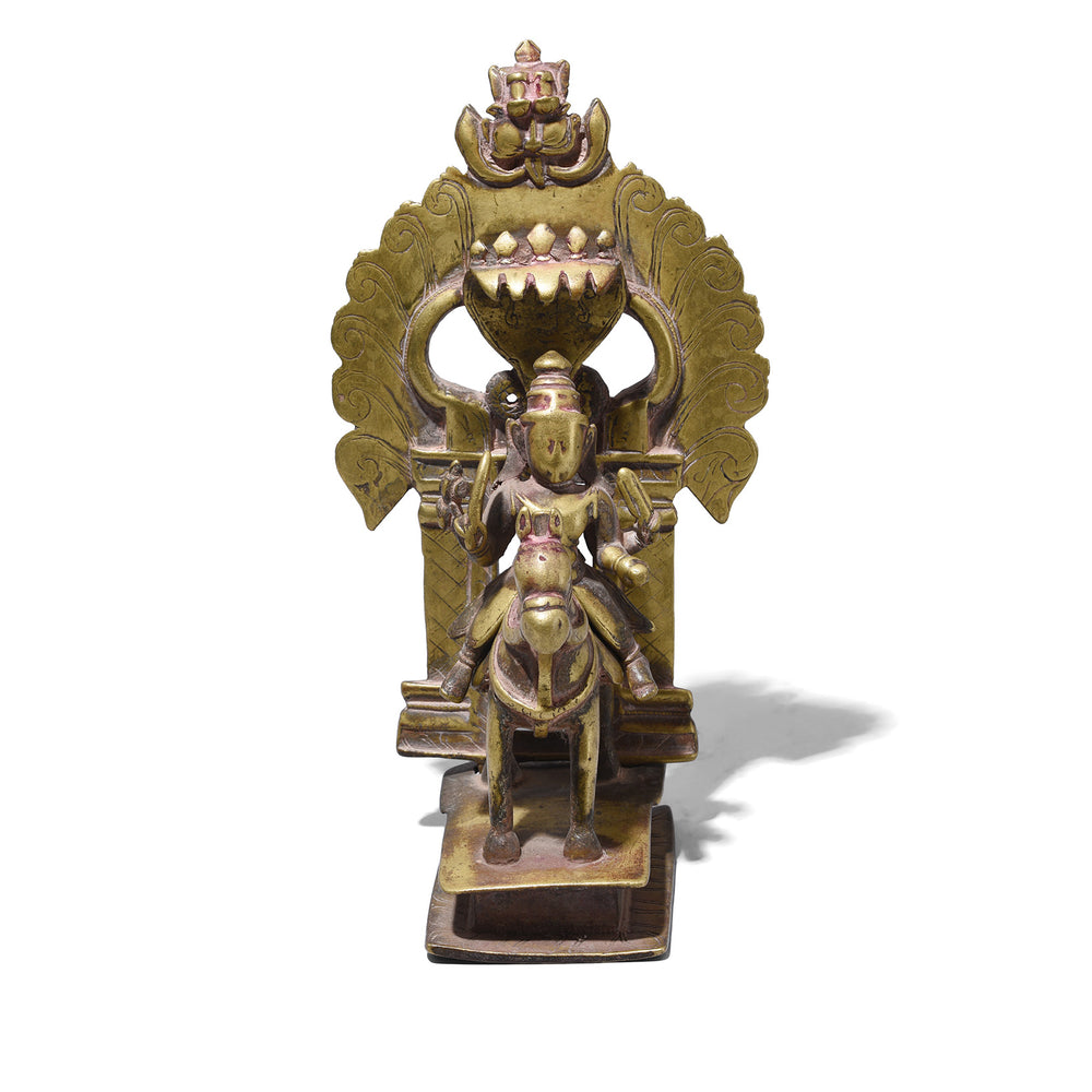 Antique Indian Brass Khandoba On Horse | Indigo Antiques