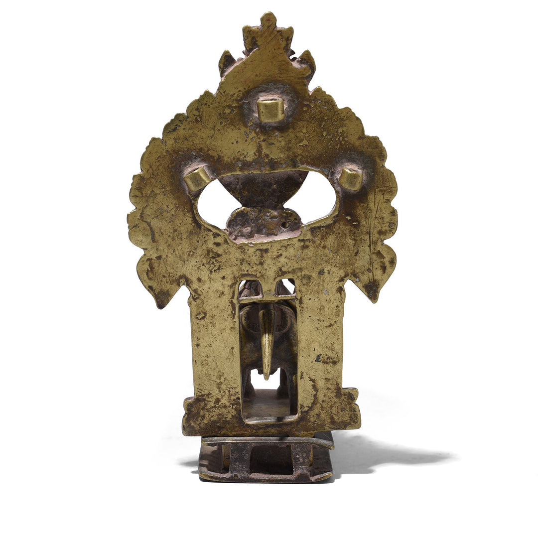 Back Of Antique Indian Brass Khandoba On Horse | Indigo Antiques