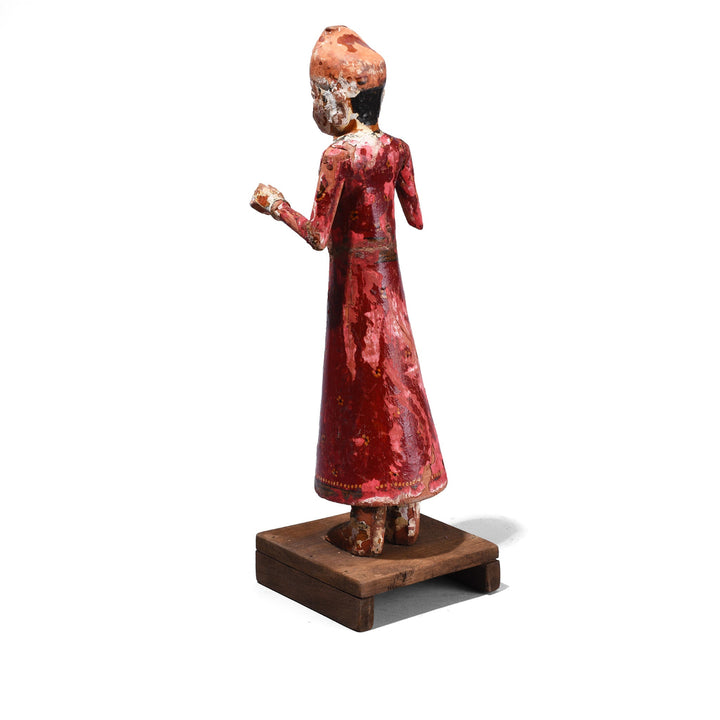 Back Of Vintage Indian Painted Gangaur Figure - Ca 1940 | Indigo Antiques