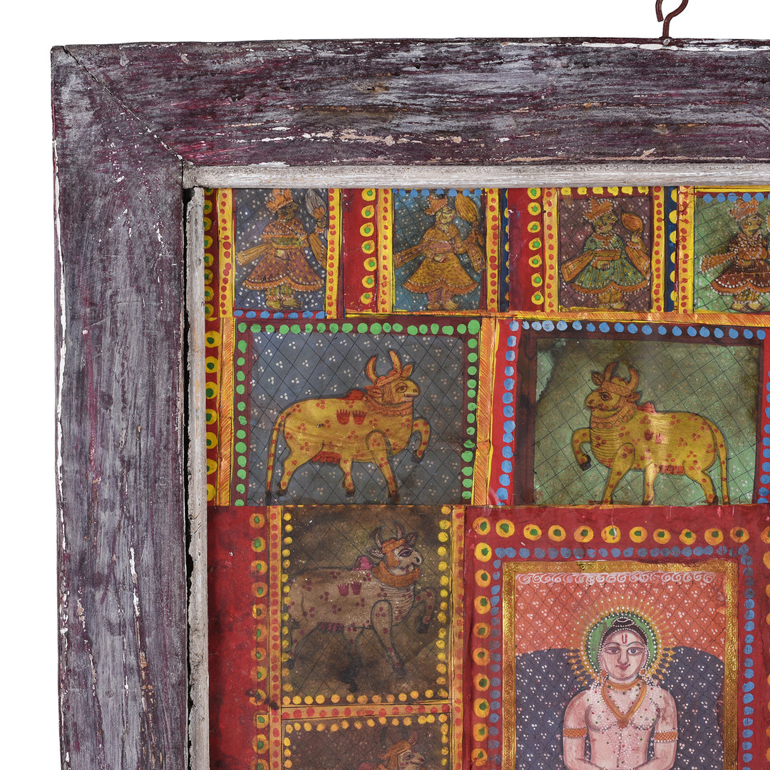 Frame Detail From Sri Nathji & Jain Framed Prints - Nandi's & Buddha | Indigo Antiques