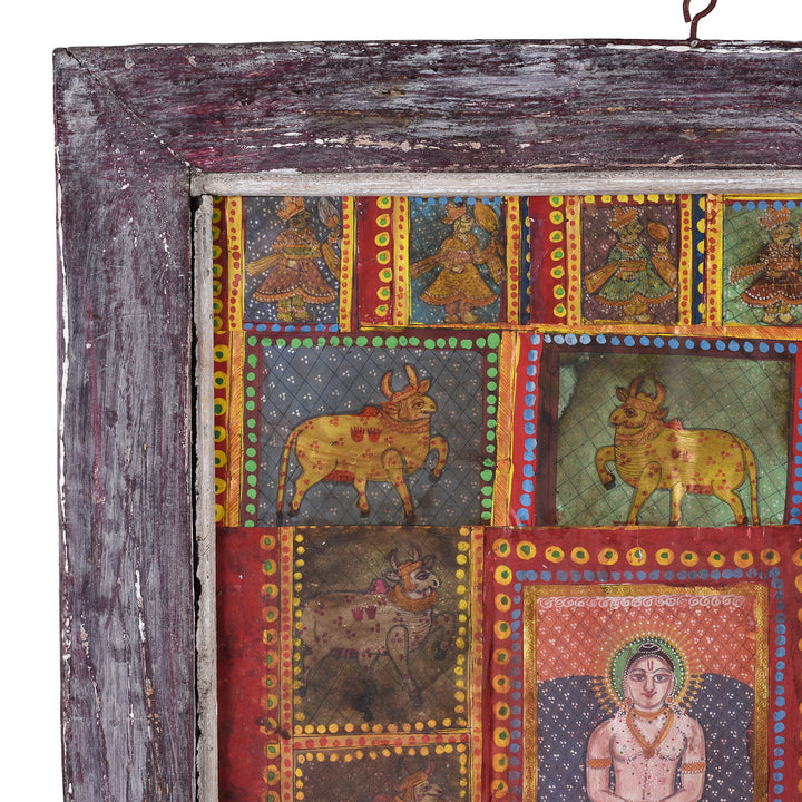 Frame Detail From Sri Nathji & Jain Framed Prints - Nandi's & Buddha | Indigo Antiques