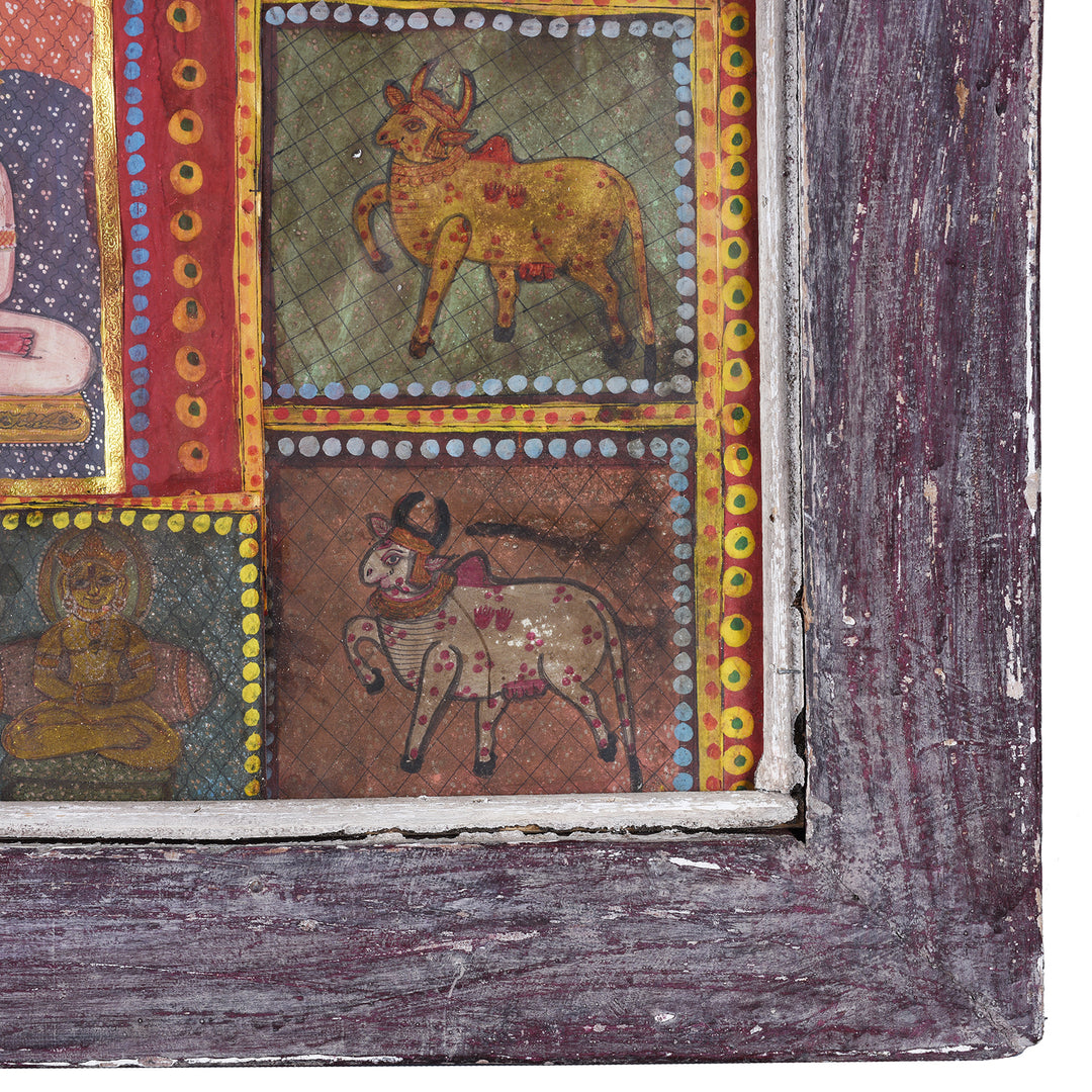 Frame Detail From Sri Nathji & Jain Framed Prints - Nandi's & Buddha | Indigo Antiques