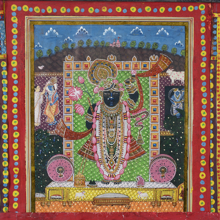 Detail From Indian Sri Nathji & Jain Framed Print | Indigo Antiques