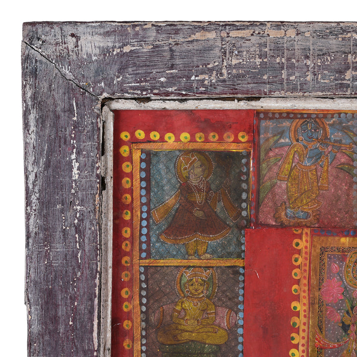 Corner Detail From Sri Nathji & Jain Framed Prints - Nandi's & Buddha | Indigo Antiques