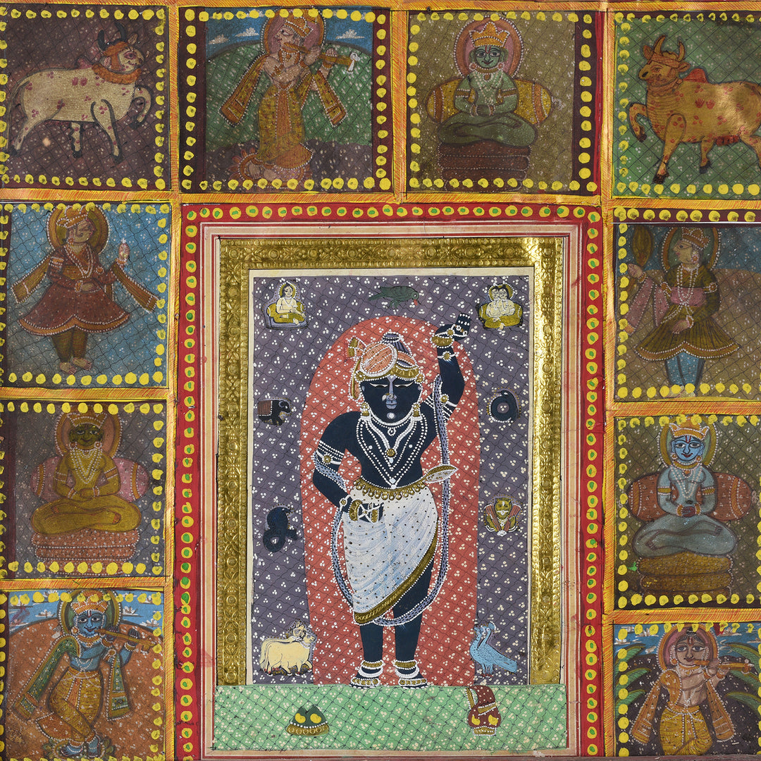Detail From Indian Sri Nathji & Jain Framed Print | Indigo Antiques