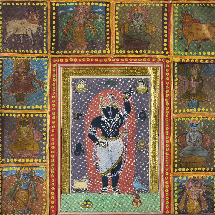 Detail From Indian Sri Nathji & Jain Framed Print | Indigo Antiques