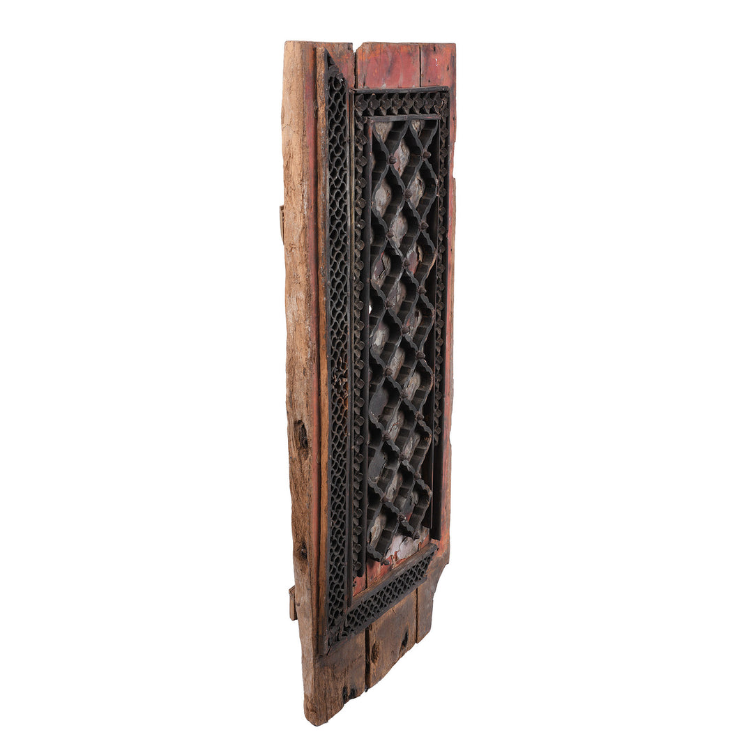 Angled VIew Of Antique Indian Mica & Painted Ceiling Panel | Indigo Antiques