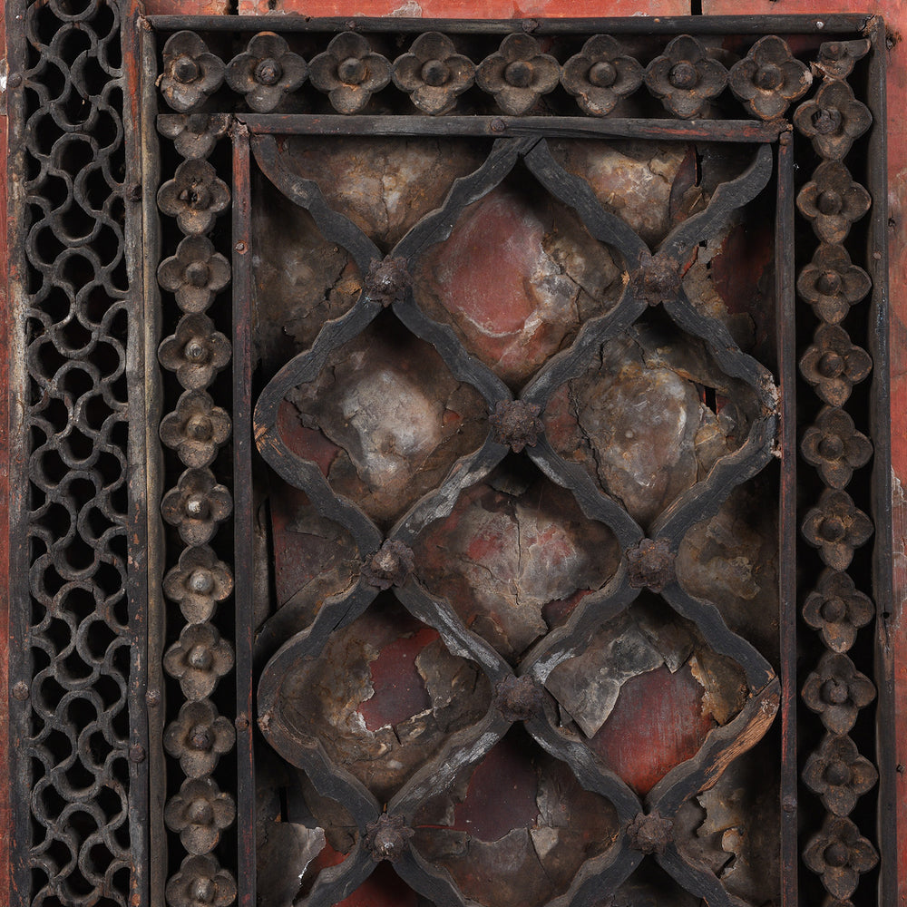Detail From Antique Indian Mica & Painted Ceiling Panel | Indigo Antiques