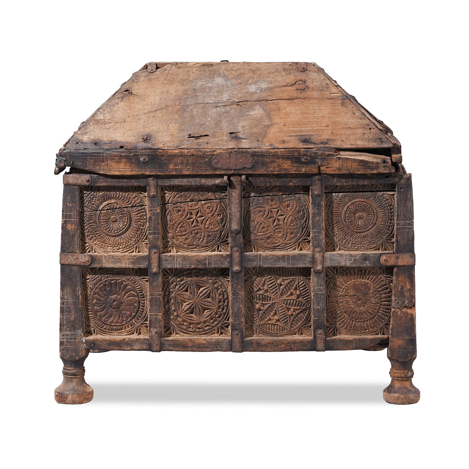Antique Indian Chip Carved Stick Box | Indigo Antiques