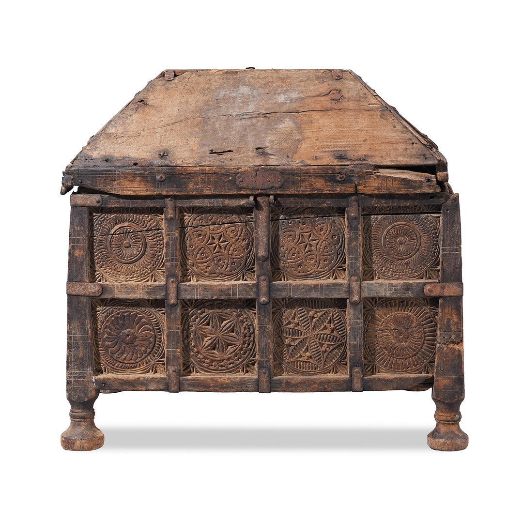 Antique Indian Chip Carved Stick Box | Indigo Antiques