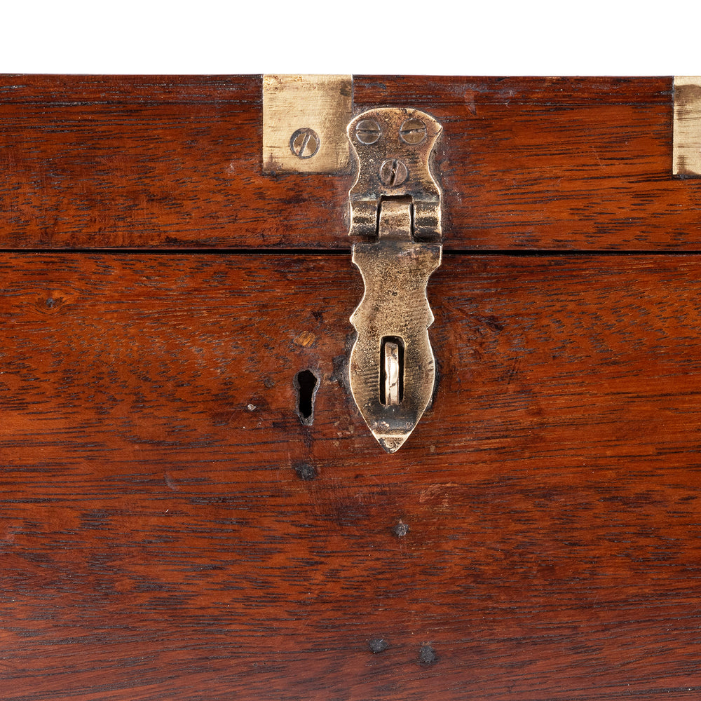Latch Detail From Antique Indian Brass Bound Jewellery Box | Indigo Antiques