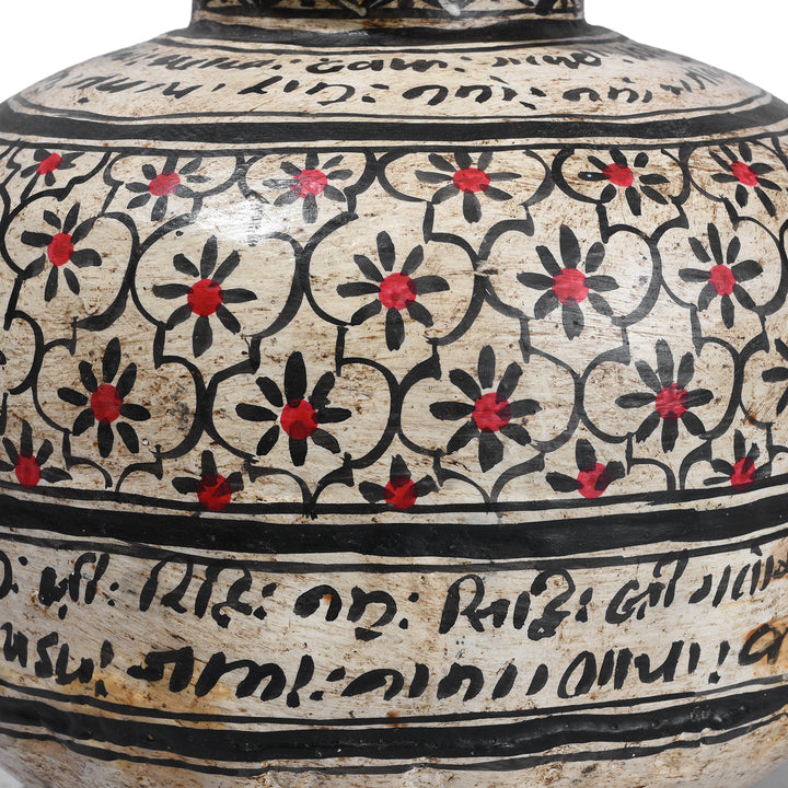 Detail From Painted Iron Lota (Indian Water Pot) | Indigo Antiques