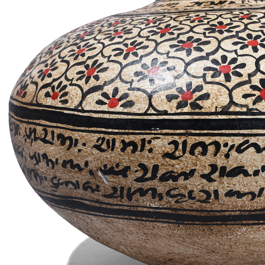 Detail From Painted Iron Lota (Indian Water Pot) | Indigo Antiques