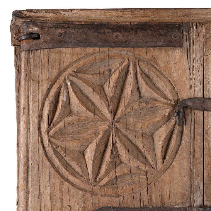 Carving Detail From Antique Indian Bleached Window Shutters Rajasthani Mirror | Indigo Antiques