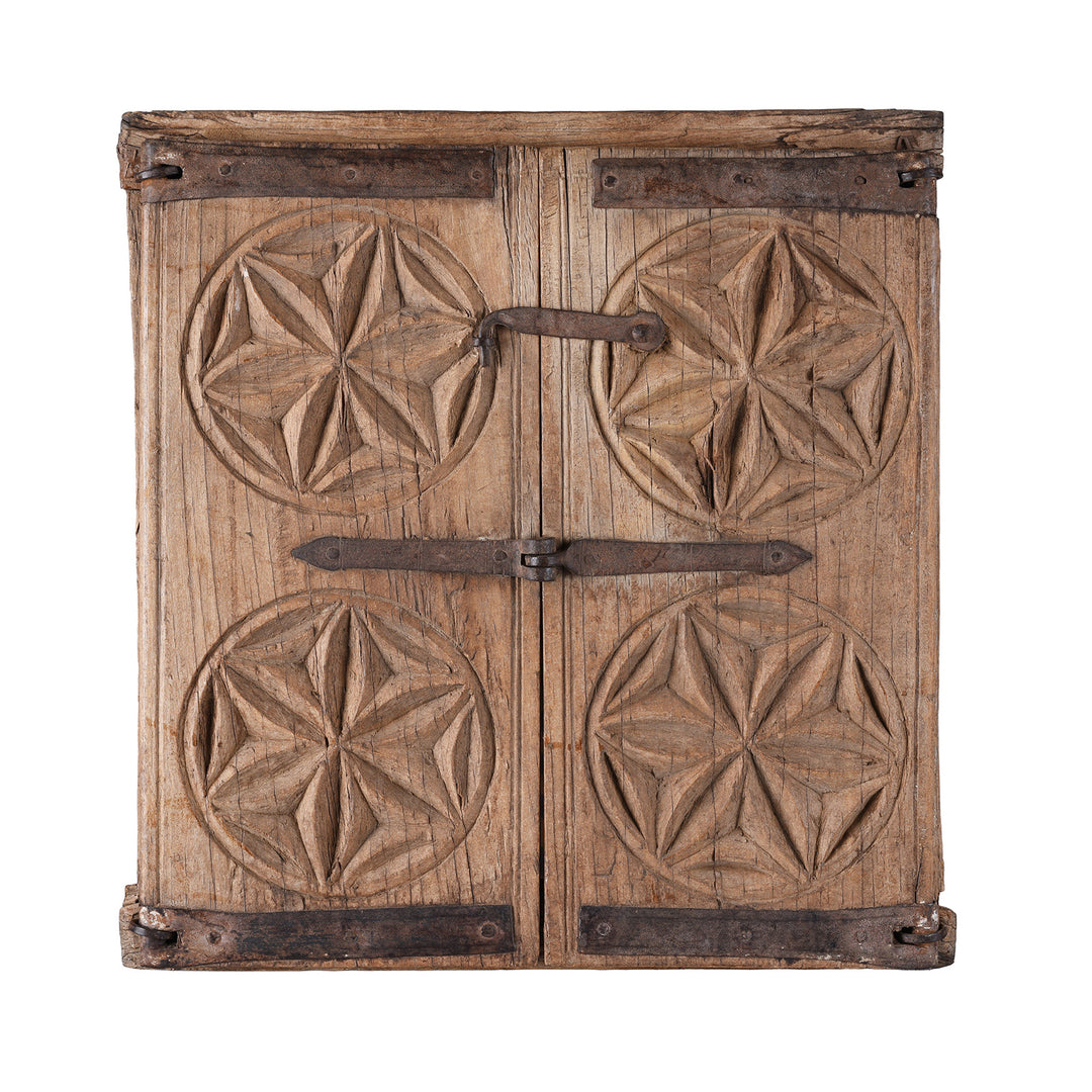 Antique Indian Bleached Window Shutters Rajasthani Mirror | Indigo Antiques