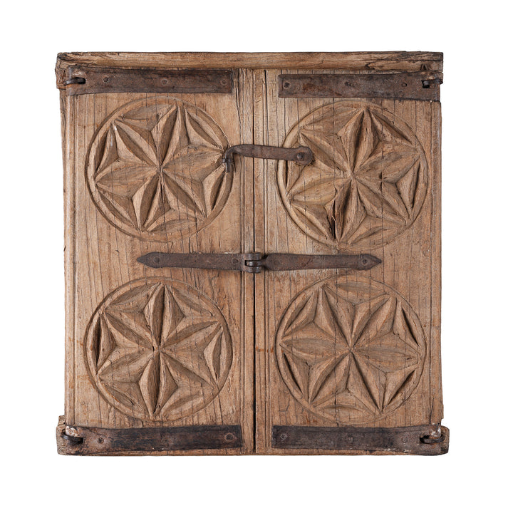 Antique Indian Bleached Window Shutters Rajasthani Mirror | Indigo Antiques