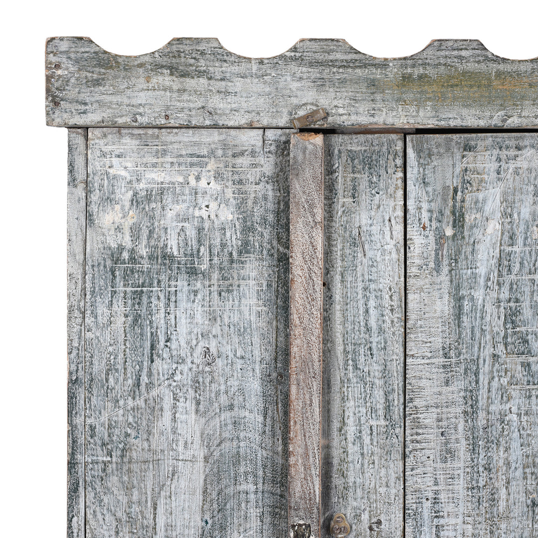 Corner Detail From Reclaimed Teak Indian Cabinet | Indigo Antiques