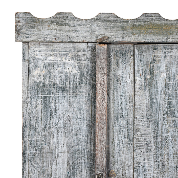 Corner Detail From Reclaimed Teak Indian Cabinet | Indigo Antiques