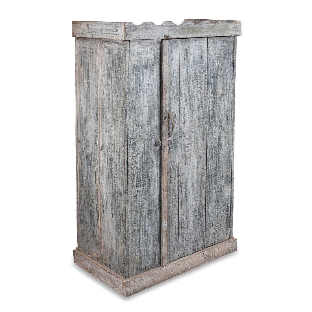 Angled View Of Reclaimed Teak Indian Cabinet | Indigo Antiques
