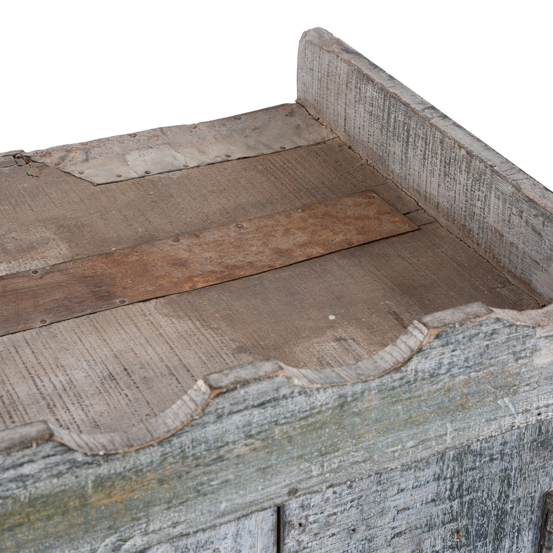 Top Detail From Reclaimed Teak Indian Cabinet | Indigo Antiques
