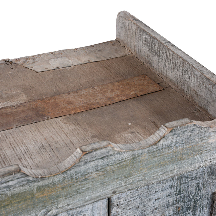 Top Detail From Reclaimed Teak Indian Cabinet | Indigo Antiques