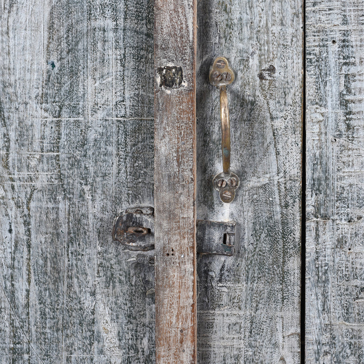Handle Detail From Reclaimed Teak Indian Cabinet | Indigo Antiques