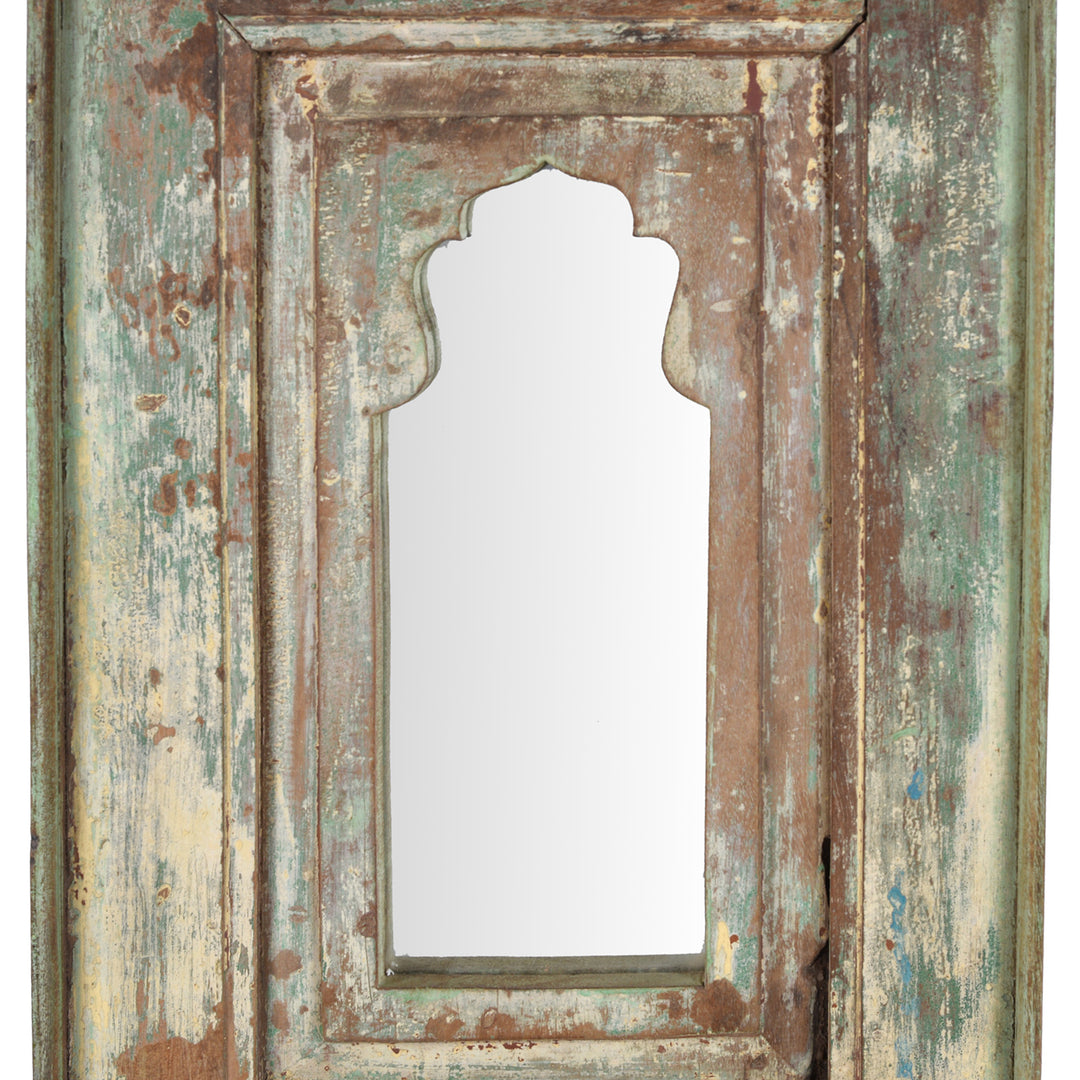 Detail From Indian Double Mihrab Mirror Made From Old Teak | Indigo Antiques