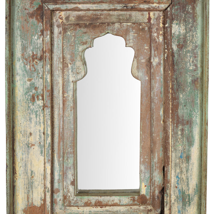 Detail From Indian Double Mihrab Mirror Made From Old Teak | Indigo Antiques