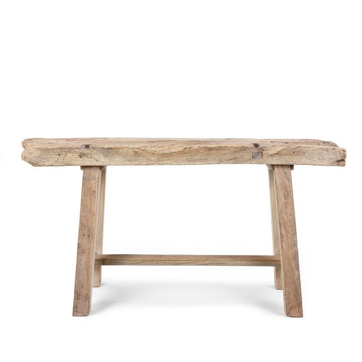 Reclaimed Bleached Wood Pedestal Table from India | Indigo Antiques