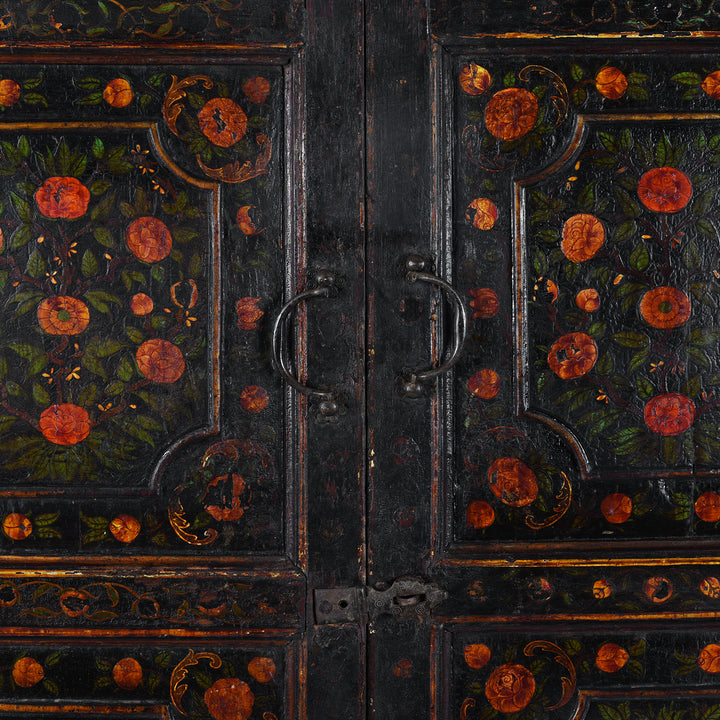 Handles Detail From Antique Indian Painted Bikaner Doors | Indigo Antiques