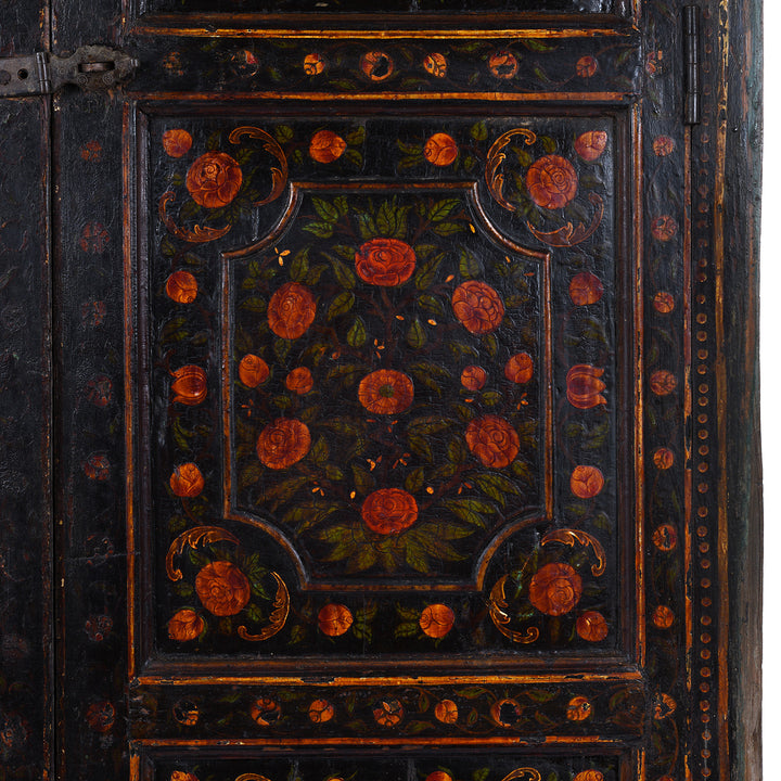 Paintwork Detail From Antique Indian Painted Bikaner Doors | Indigo Antiques