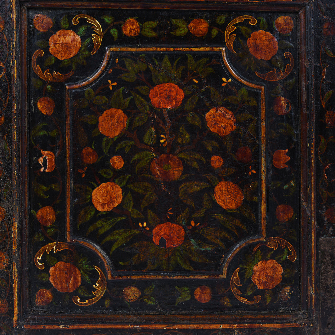 Paintwork Detail From Antique Indian Painted Bikaner Doors | Indigo Antiques