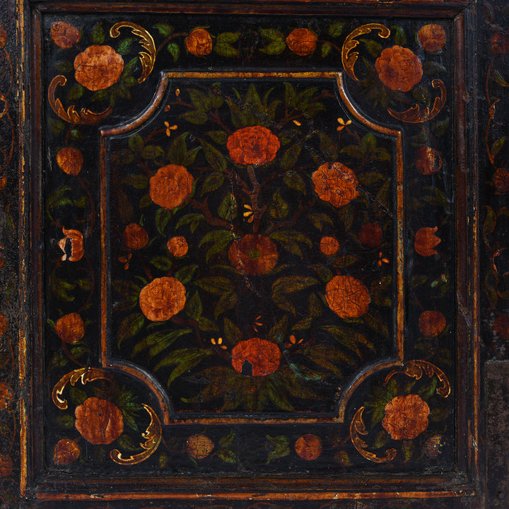 Paintwork Detail From Antique Indian Painted Bikaner Doors | Indigo Antiques