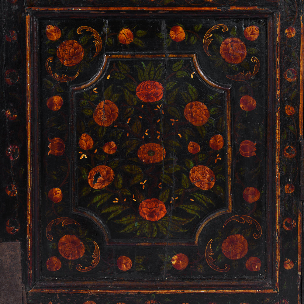 Paintwork Detail From Antique Indian Painted Bikaner Doors | Indigo Antiques