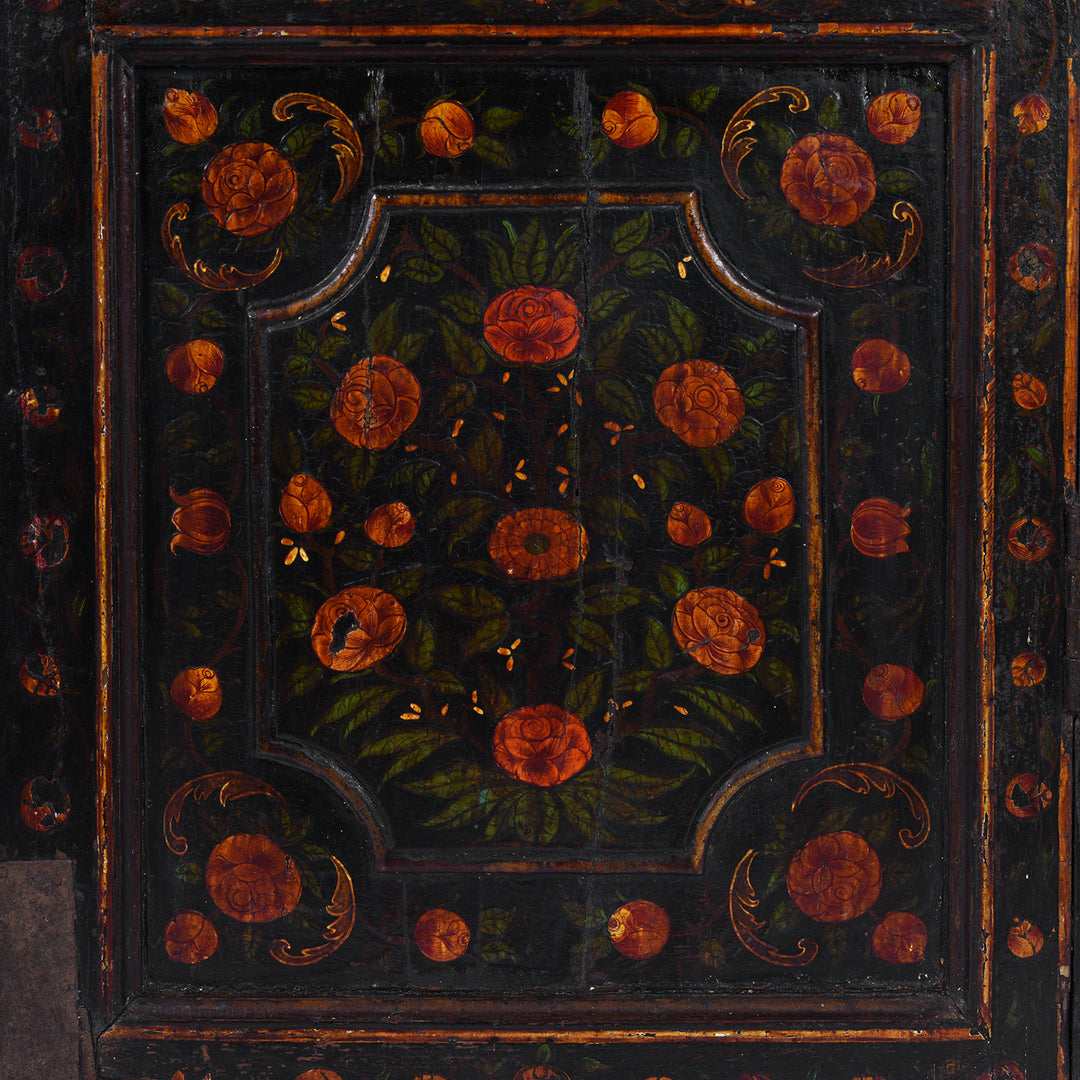 Paintwork Detail From Antique Indian Painted Bikaner Doors | Indigo Antiques