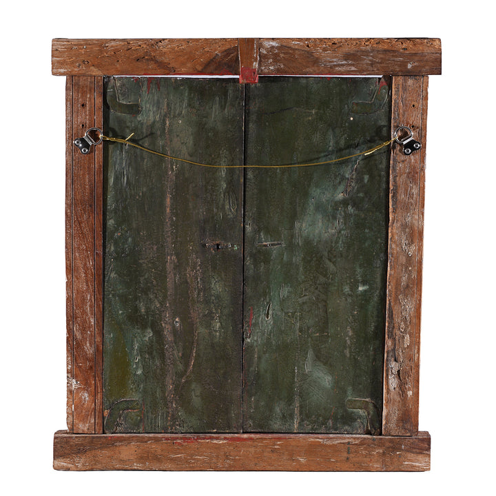 Back Of Antique indian Painted Window Shutter | Indigo Antiques