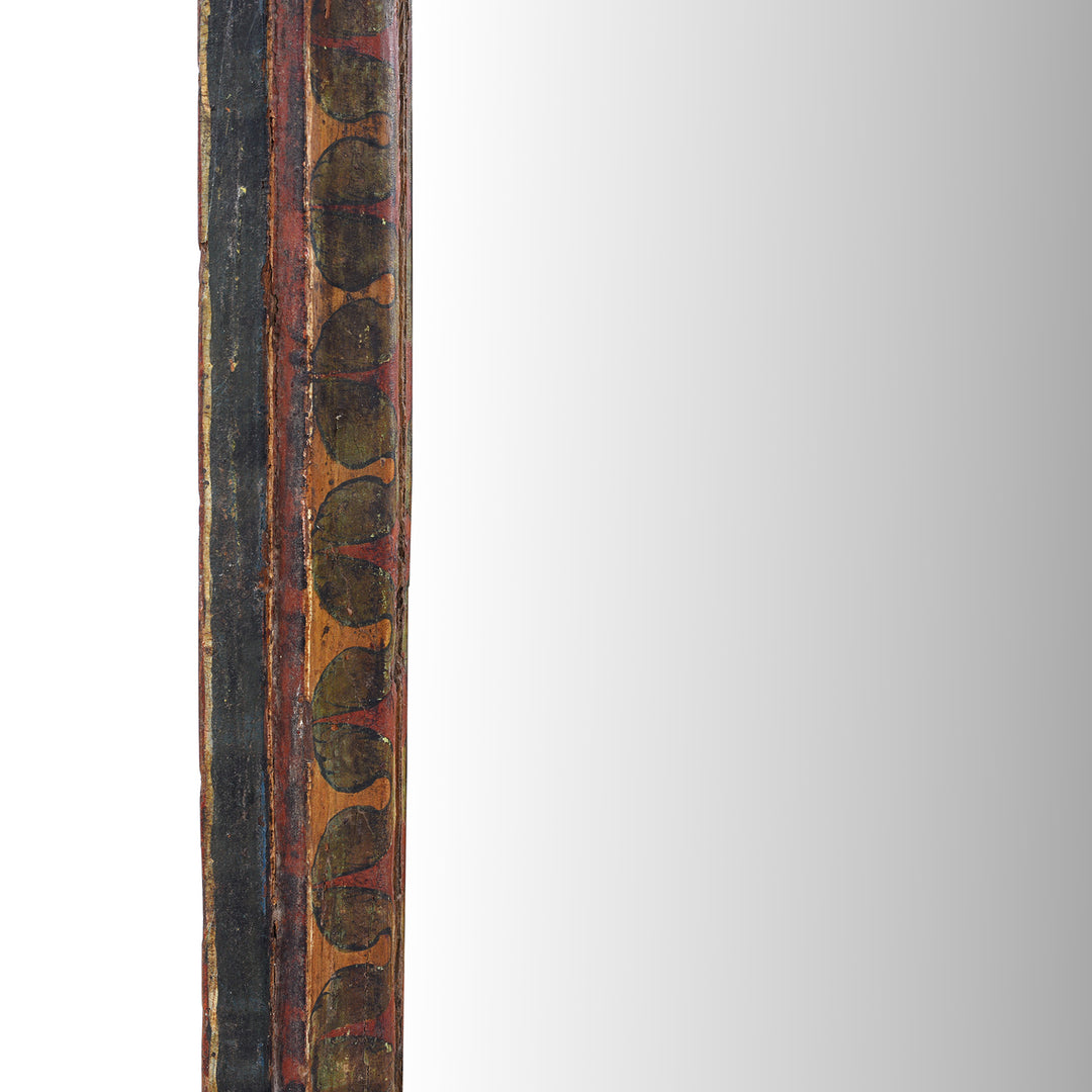 Frame Detail From Antique Indian Painted Rajasthani Mirror | Indigo Antiques