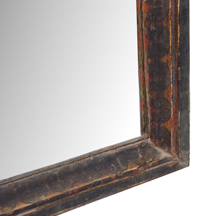 Frame Depth Detail From Antique Indian Painted Rajasthani Mirror | Indigo Antiques