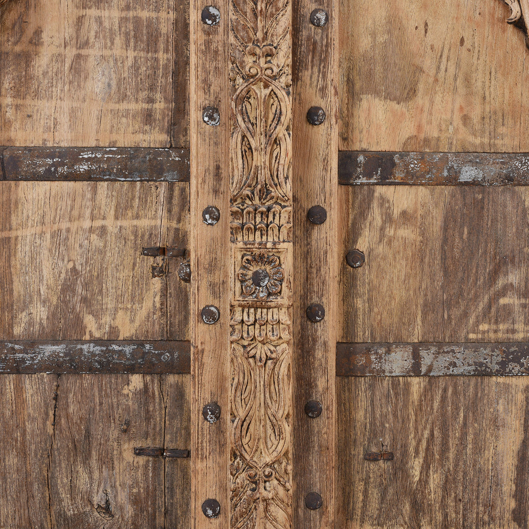 Carving Detail From Antique Indian Bleached Doors From Bikaner | INDIGO ANTIQUES