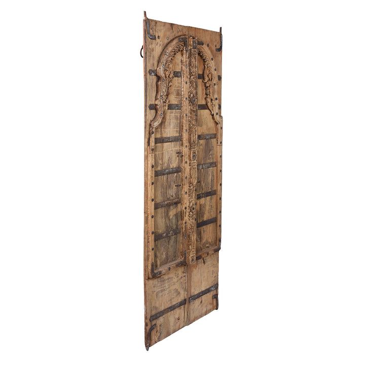 Angled VIew Of Antique Indian Bleached Doors From Bikaner | INDIGO ANTIQUES