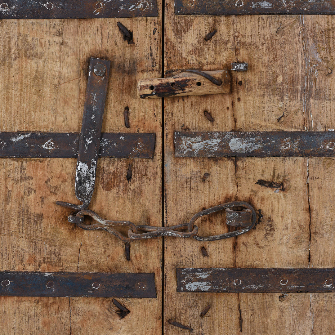 Detail From Back Of Antique Indian Bleached Doors From Bikaner | INDIGO ANTIQUES
